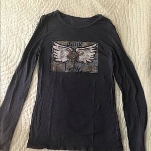 Dang Chicks long sleeve tee gray
